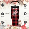 thumbnail image 6 of 30oz Christmas Tumbler with Handle and Straw, Stainless Steel Vacuum Insulated Flip Straw 30 oz Buffalo Coffee Tumbler, Spill Proof Travel Mug, Merry Christmas Decor Gifts for Women, 6 of 6
