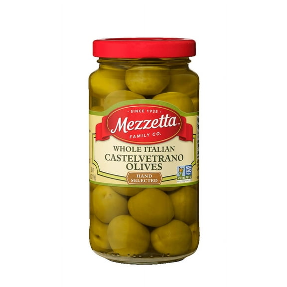 Pack of 6, Mezzetta Whole Italian Castelvetrano Olives, 10 oz