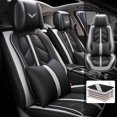 thumbnail image 2 of Maidao Car Seat Covers Leather Full Set for Land Rover for Range Rover Velar 2017-Present 5 Seats with Pillows Gray, 2 of 7
