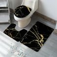 thumbnail image 7 of Bathroom Products Shower Nozzle Marble Patterned Bathroom Floor Mat Toilet Cover Three Piece Set, 7 of 7