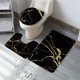 thumbnail image 5 of HANXIULIN Juego de 3 alfombras de baño negras y doradas, tapete de baño y tapa de inodoro, decoración del hogar, 5 of 5