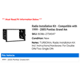 thumbnail image 2 of Radio Installation Kit - Compatible with 1999 - 2005 Pontiac Grand Am 2000 2001 2002 2003 2004, 2 of 2