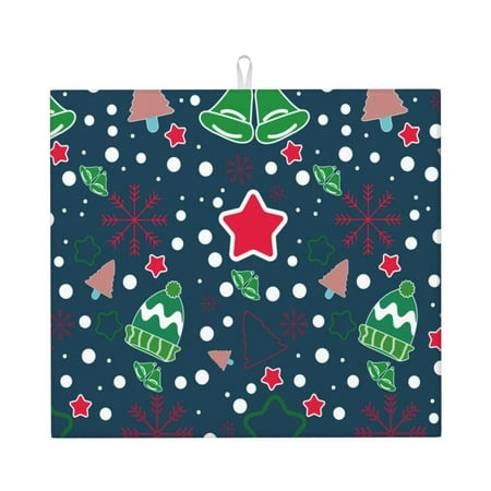 

Naloa Christmas Dish Drying Mat for Kitchen Counter Heat Resistant Drainer Mats Absorbent Draining Mat Dish Rack Pad 16 x18