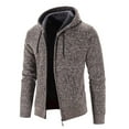 thumbnail image 4 of Zylarhe Men's Winter Long Sleeved Plus Velvet Hooded Sweater Cardigan Jacket Sweatshirts for Tall Men, 4 of 4