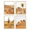 thumbnail image 2 of PixonSign Framed Wall Art Red Canyon Valley Desert & Plants Posters, Set of 4 Southwest Landscape Illustrations Photography Wall Decor, Adhesive Canvas Prints for Home Decor - 12"x16" Natural, 2 of 5