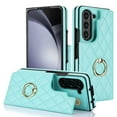 thumbnail image 3 of Dteck for Samsung Galaxy Z Fold 6 Wallet Case with Ring and Credit Card Holder, Cash Slot, Premium Leather Magnetic Clasp Kickstand Heavy Duty Protective Cover,Mint, 3 of 7
