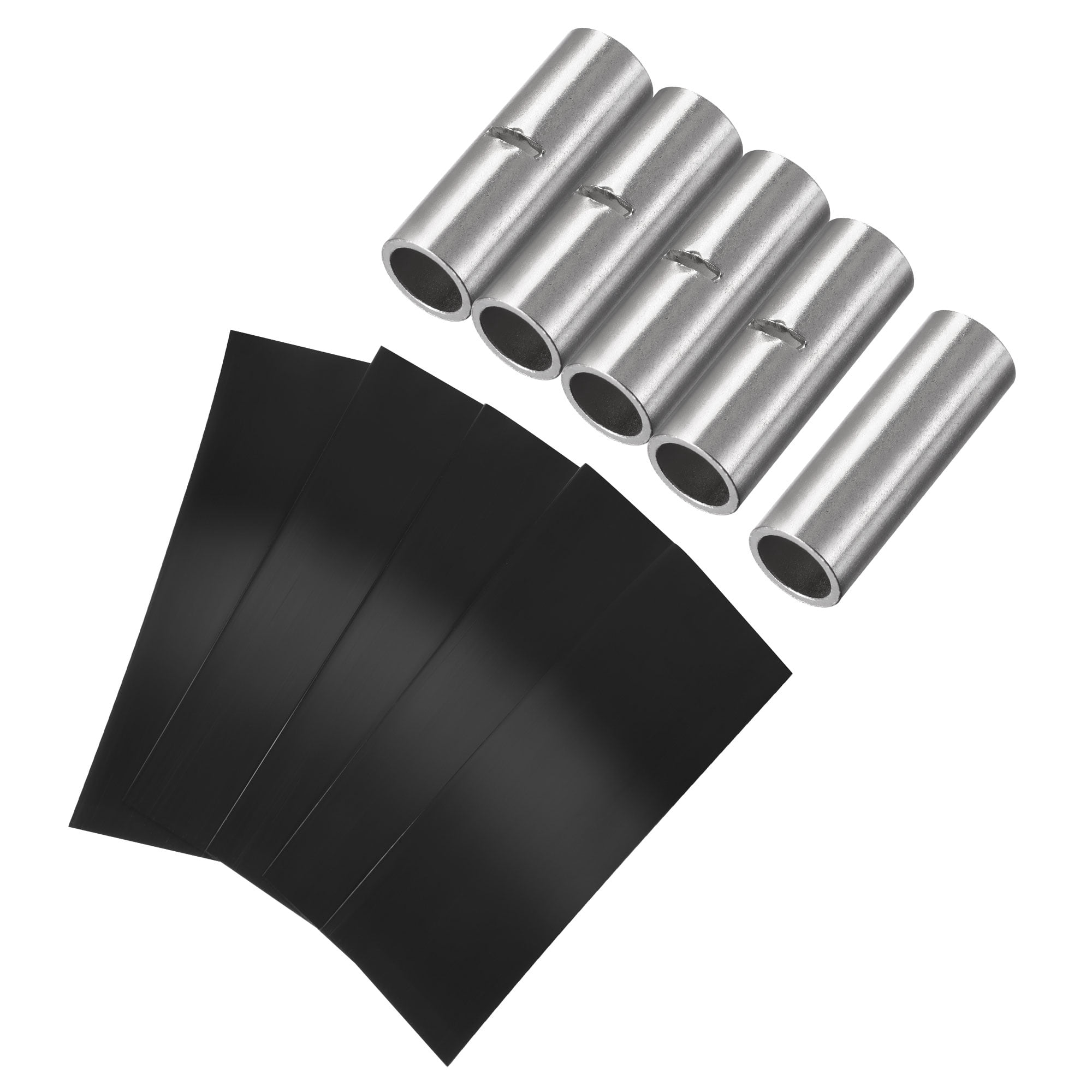 AIRIC 100-Pack Non-Insulated Butt Connectors 22-16 AWG – T2 Copper, Tin-Plated, Wire Stop Design For Electrical Crimping