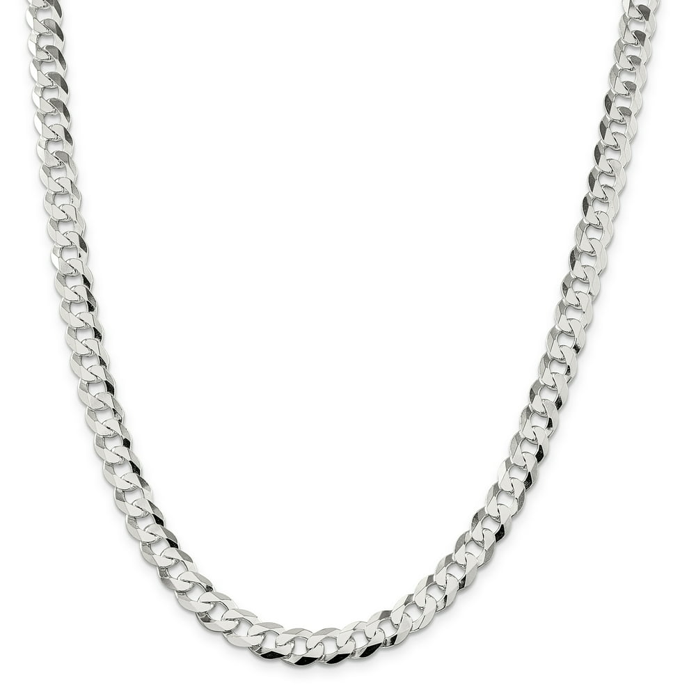 IceCarats - 925 Sterling Silver 8.5mm Close Link Flat Curb Chain ...