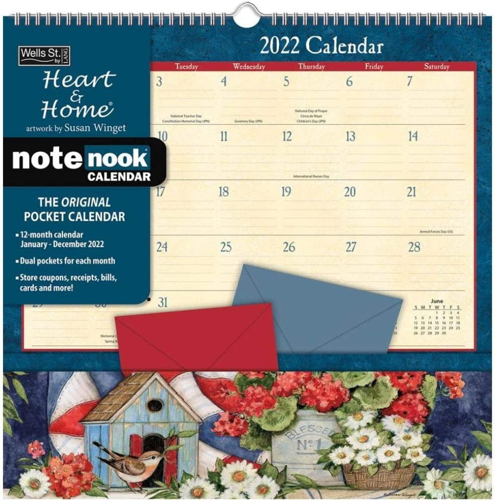 2022 Heart & Home NoteNook Pocket Wall Calendar