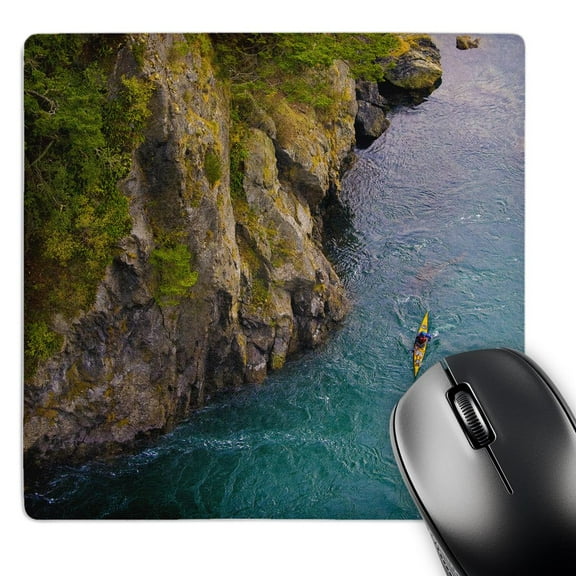 3dRose, Washington, Puget Sound, Deception Pass. Sea kayaker - US48 GLU0065 - Gary Luhm, MousePad