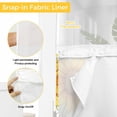 thumbnail image 4 of No Hook Shower Curtain with Snap in Liner, Summer Sunflower Hummingbird Waterproof Fabric Bathroom Curtain Mesh Top Window, Watercolor Green Leaves on White Shower Curtains 36x72in, 4 of 9