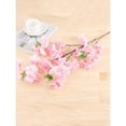 thumbnail image 3 of 1Pc Artificial Cherry Blossom Branches 39.37 Inches Long Stem Spring Peach Flowers for Home Office Wedding Decoration, 3 of 7