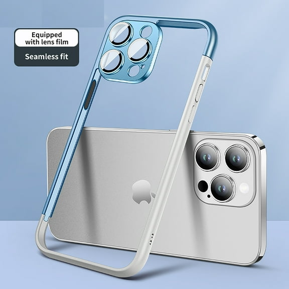 Allytech iPhone 12 Pro Max Frame Case, Camera Lens Protector Frame Protective Bumerp Slim Fit Lightweight Corner Shock Resistant Phone Case for Apple iPhone 12 Pro Max - Blue White