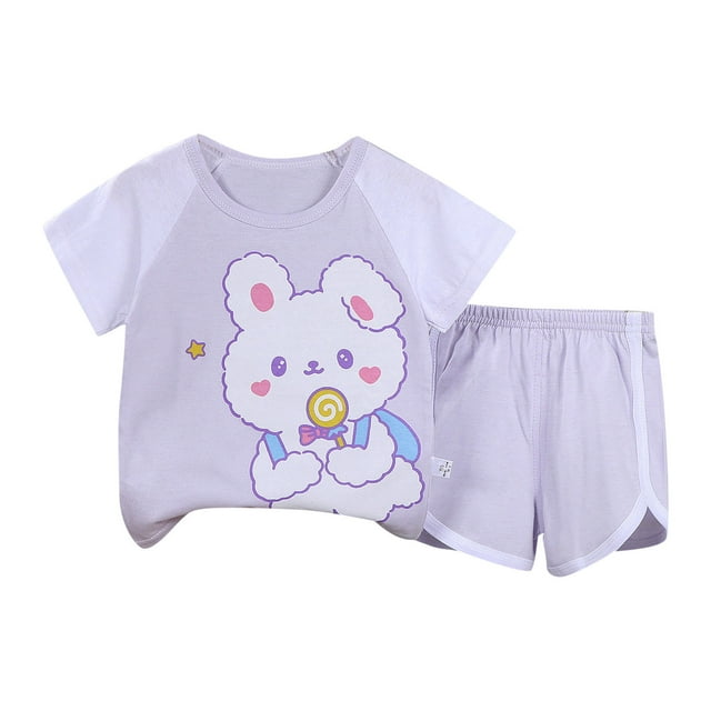 Hiiyo Ensemble de Vêtements pour Petits Garçons T-Shirt Graphique à Manches Courtes et Shorts 2 Pcs