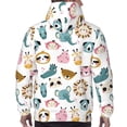 thumbnail image 7 of Fotbe Men's Hoodie with Cartoon Animals Pattern - Kangaroo Pocket Pullover Hooded Sweatshirt, Perfect for Daily Wear, Travel, and Home-X-Large, 7 of 7