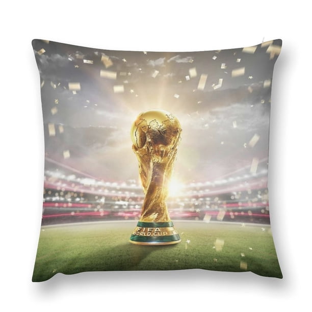FIFA WORLD CUPFundas de almohada de terciopelo con tema, regalos de funda de almohada, decoración para el hogar, cojín de lanzar, regalo de cumpleaños para fans y parejas. 56*56cm.