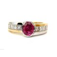 thumbnail image 2 of 2.66CT NATURAL FINE GEM RUBY DIAMOND RING PRINCESS CUT ACCENTS 14KT, 2 of 11