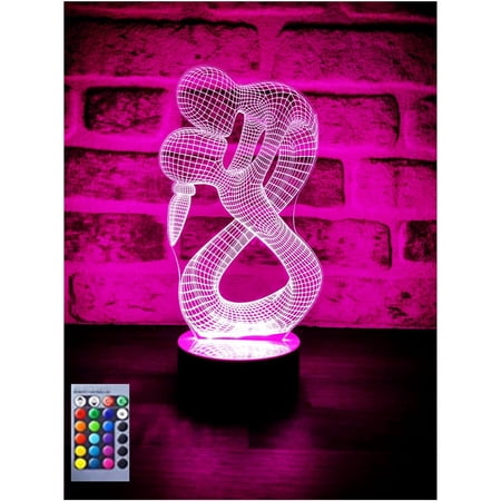 

YSTIAN 3D Yoga Lover Night Light Lamp Illusion 16 Color Changing Table Desk Decoration Lamps Gift Acrylic Flat ABS Base USB Cable Toy