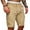 Khaki, variant on Lolmot Men's Twill Cargo Shorts with Multi Pockets, Plus Size Loose Fit Elastic Waist Summer Tooling Drawstring Shorts Casual Cotton Work Shorts