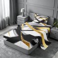 thumbnail image 2 of meiyoeat Black Gold Graffiti Twin Sheets For Kids,Modern Abstract Geometric Bedding For Adults,3-Piece, 2 of 6