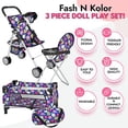 thumbnail image 4 of fash n kolor Doll 3 Piece Play Set Baby Doll Accessories - includes, 1 Pack N Play. 2 Doll Stroller. 3 Doll High Chair. Fits Up to 18'' Doll (Flower), 4 of 4