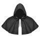 thumbnail image 1 of Capa de Halloween, capa de cosplay, capa corta, disfraz, capa con capucha, poncho, medieval Negro, 1 of 9
