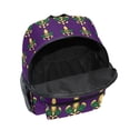 thumbnail image 6 of FORMRS School Backpack with Front Zippered Pocket 12" Student Travel Daypack, Gold and Green Floral Pattern, 6 of 6