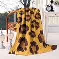 thumbnail image 3 of Yellow and Black Of Leopard Print Blanket,Comfortable Soft Flannel Throw Blanket,All Season,Warm Lightweight Blankets for Sofa Bed Couch Living Room Chair,50"x60", 3 of 4
