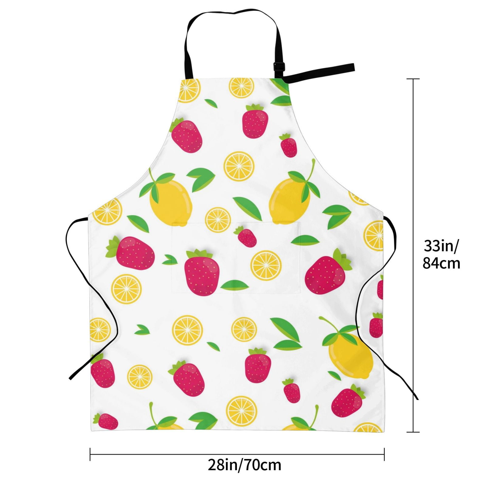Kdxio Strawberry and Lemon Apron with Pockets Adjustable Kitchen Aprons for Men Women Waterproof Aprons for Cooking,Drawing,Crafting, Baking Household Cleaning
