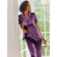 thumbnail image 3 of Avidlove Womens Satin Pajama Sets Silky Sleepwear Short Sleeve Button Down Shirts and Long Pant Loungewear 2 Piece Pjs Set S-XXL, 3 of 7