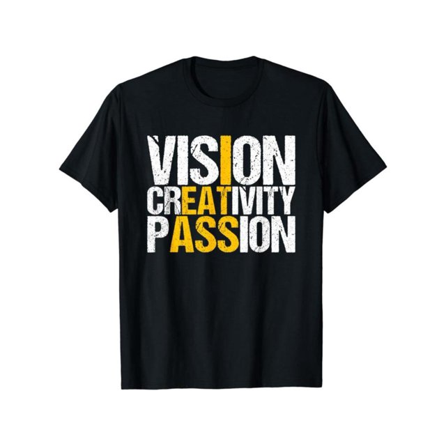 Camiseta Visión Creatividad Pasión - Divertida camiseta negra unisex