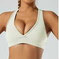 thumbnail image 4 of SwiftWear Sports Bra for Women Push Up Sports Bras Stretch Strappy Seamlesss Workout Top Padded Deep V-Neck Triangle Bralettes with Support Gym Bras White ,S-XL, 4 of 7