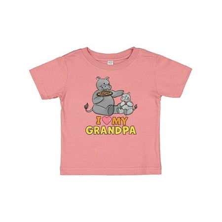 

Inktastic I Love My Grandpa Hippos Gift Baby Boy or Baby Girl T-Shirt