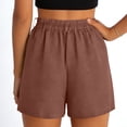 thumbnail image 4 of JGGSPWM Cotton Linen Shorts for Women Summer Dressy Pleated Solid Color High Waisted Business Casual Shorts with Pockets Brown XL, 4 of 6