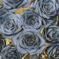 thumbnail image 2 of Bennett, Kate 12x12 Black Ornate Wood Framed with Double Matting Museum Art Print Titled - Roses - Blue on Gold, 2 of 4