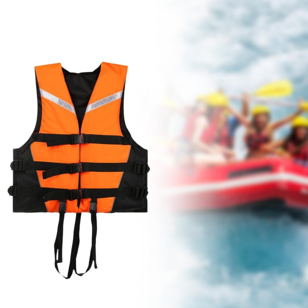 QccHieUs Life Vest with Reflective Strips Adjustable Life Jacket Paddle Vest for Swimming L