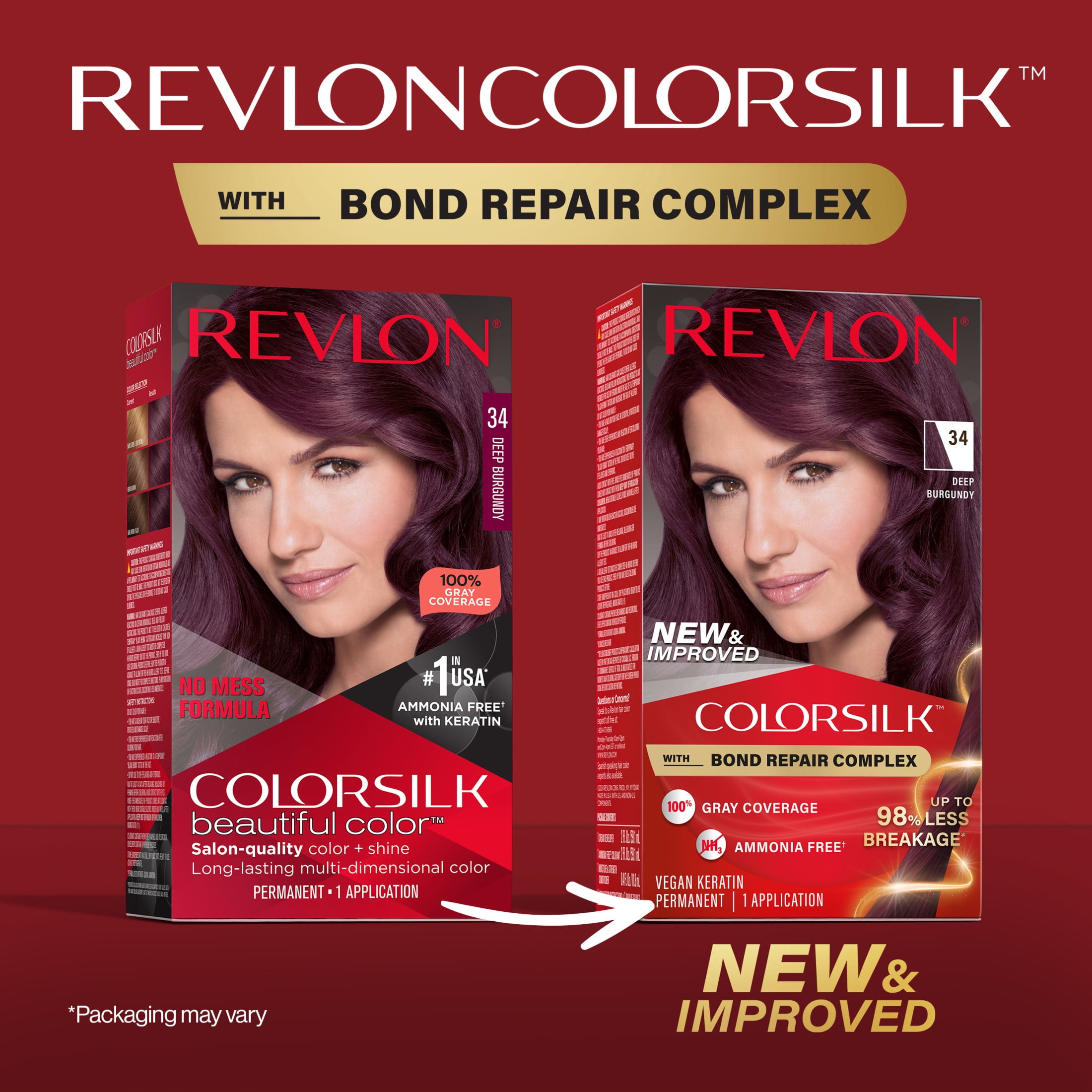 Revlon ColorSilk Permanent Hair Color, Bond Repair Complex, 34 Deep Burgundy, 1 pack  (图3) Revlon ColorSilk Permanent Hair Color, Bond Repair Complex, 34 Deep Burgundy, 1 pack  (图3)