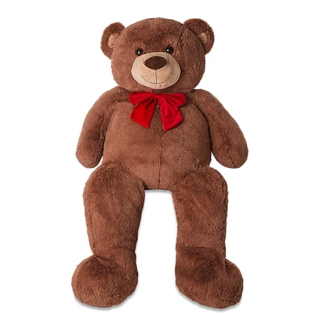 Giant Teddy Bear with Bow Plush, Brown, 72", Valentine's Day by Way To Celebrate
