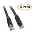 thumbnail image 1 of C&E 5 Pack, Cat5e Ethernet Patch Cable, Snagless/Molded Boot, 3 Feet, Black, 1 of 1