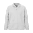 thumbnail image 5 of ZVAVZ Mens Knit Polos Shirts Long Sleeve Textured Collared T-Shirt Solid Loose Fit Vacation Tops Fashion Breathable Beach Tee Shirt White S, 5 of 6