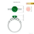 thumbnail image 5 of ANGARA Lab Grown 1.75 Ct Classic Round Emerald Side Stone Engagement Ring for Women in 14K White Gold (Size-8mm) | May Birthstone, Anniversary, Jewelry Gift for Women | Lab-Grown Emerald Ring, 5 of 9