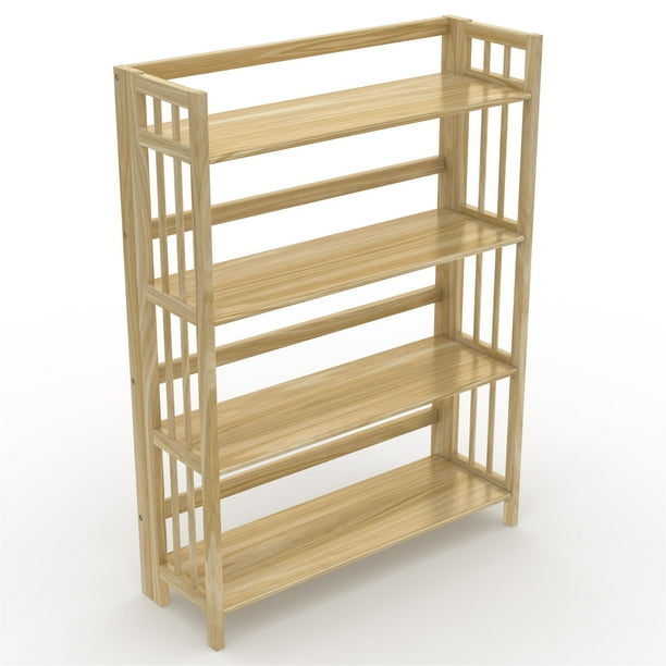 Stony Edge No Assembly Folding Four Shelf Bookcase