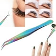 thumbnail image 5 of M Buder Professional Eyelash Extensions Tweezers, Stainless Steel Grafting Makeup Tool, Multicolor (4.9 inches / 12.5 cm), 5 of 9