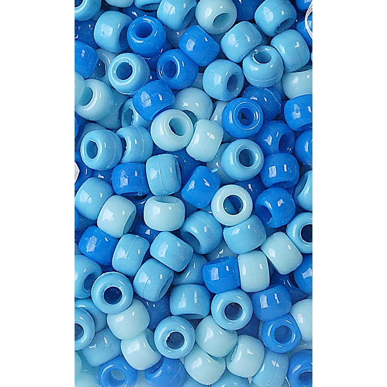 Hello Hobby Ombre Mix 9x6mm Blue Plastic Pony Beads 500 Pieces for