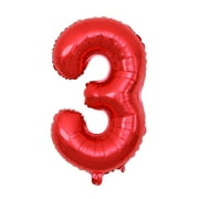 100cm Huge Red Balloon Number,Balloons Number Party Deco for Birthday, Anniversary, Celebration, Carnival, Foil Number Age Balloons