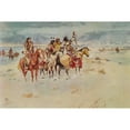 thumbnail image 2 of Russell, Charles Marion 14x11 Black Modern Framed Museum Art Print Titled - Indians Hailing Immigrants, 2 of 4