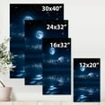 thumbnail image 4 of Full Moon Night in Cloudy Sky I 16 in x 32 in Painting Canvas Art Print, by Designart, 4 of 4