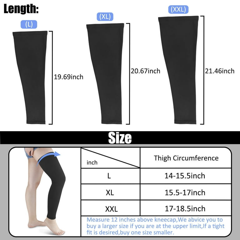 Htwon Men Women Calf Leg Support Varicose Veins Knee Compression Sleeve  Socks Stocking