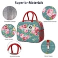 thumbnail image 4 of Lunch Bag Lunch Box for Women Reusable Insulated Lunch Cooler Bags,Large Capacity for Work Travel Picnic,Water-Resistant Pioneer Colorful Floral Lunch Tote Bag Gifts for Woman Mom Red, 4 of 6