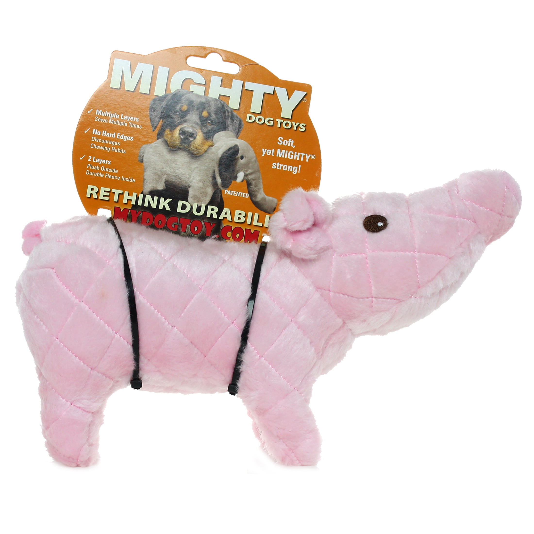Mighty Farm Piglet Durable Plush Squeaky Dog Toy 2-Pack